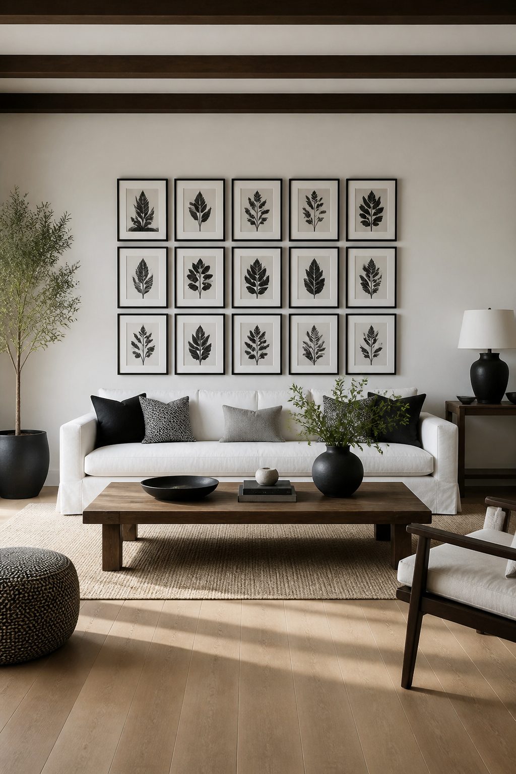 12 Black White Decor Ideas for Every Room in 2026 7 A gallery wall with framed black and white photographs.