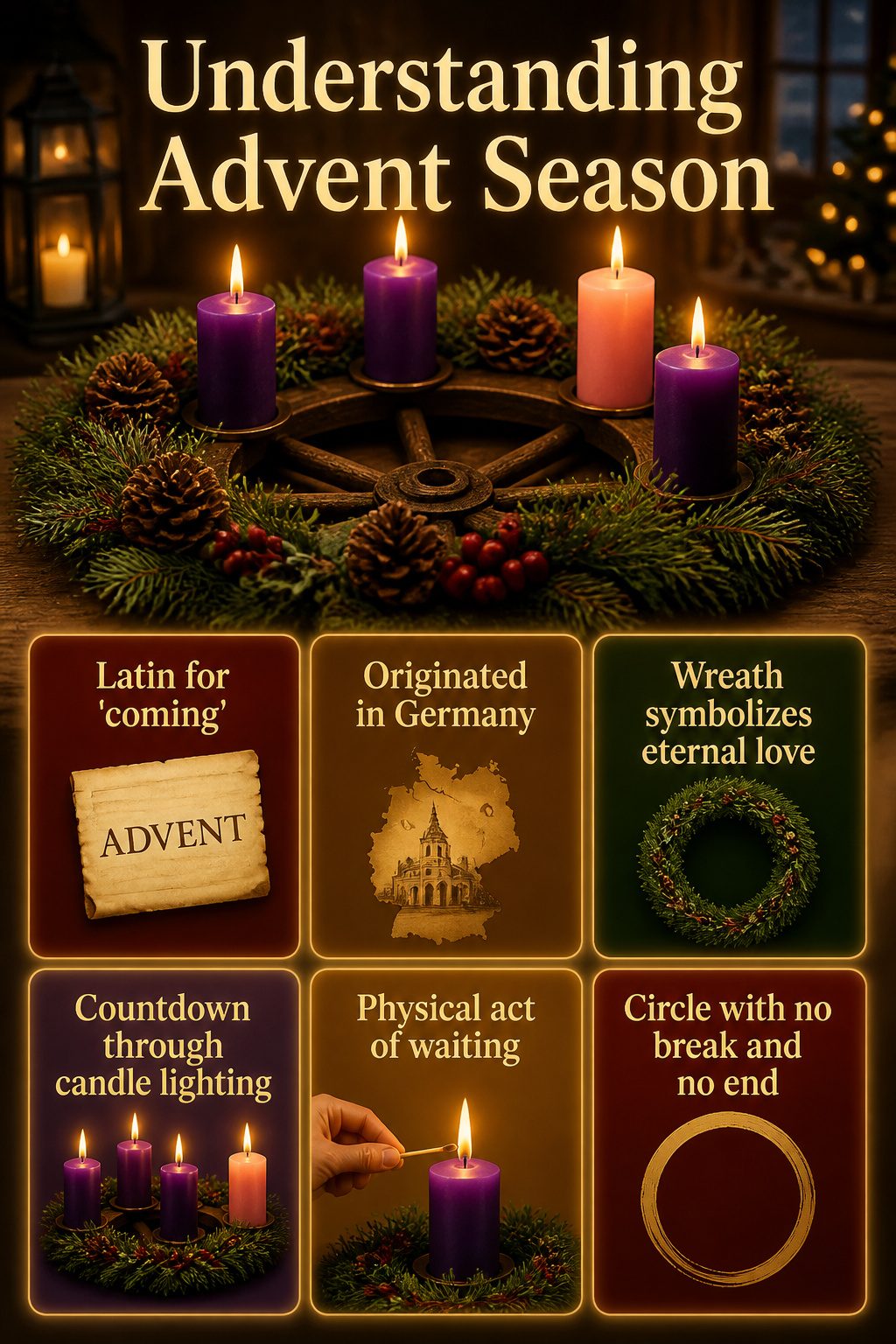 DIY Advent Candle Holder Ideas for 2026: Wreaths, Spirals and Displays 12 Information image explaining the Advent season.