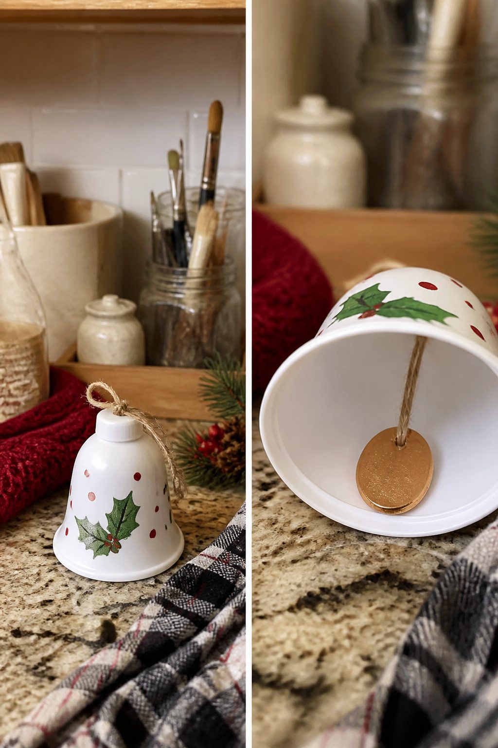 How to Make DIY Christmas Bells: Shapes, Bodies, and Clappers (2026) 2 A plastic cup bell made from a 9 oz. cup and a water bottle top.