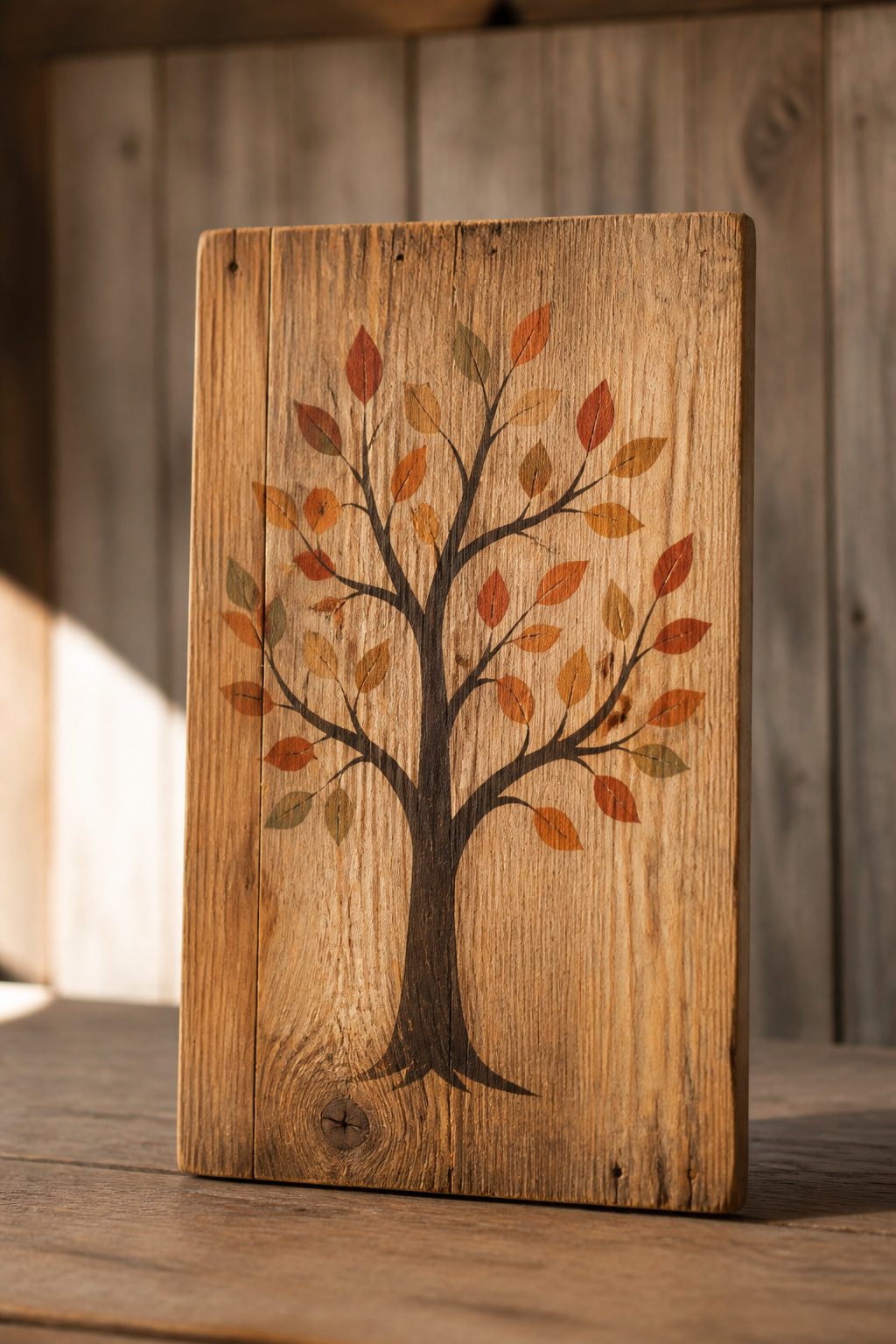 15 Fall Craft Ideas for Adults: Pumpkins, Wreaths, Signs & More 11 A wooden sign made from a cabinet door, painted with a quote.