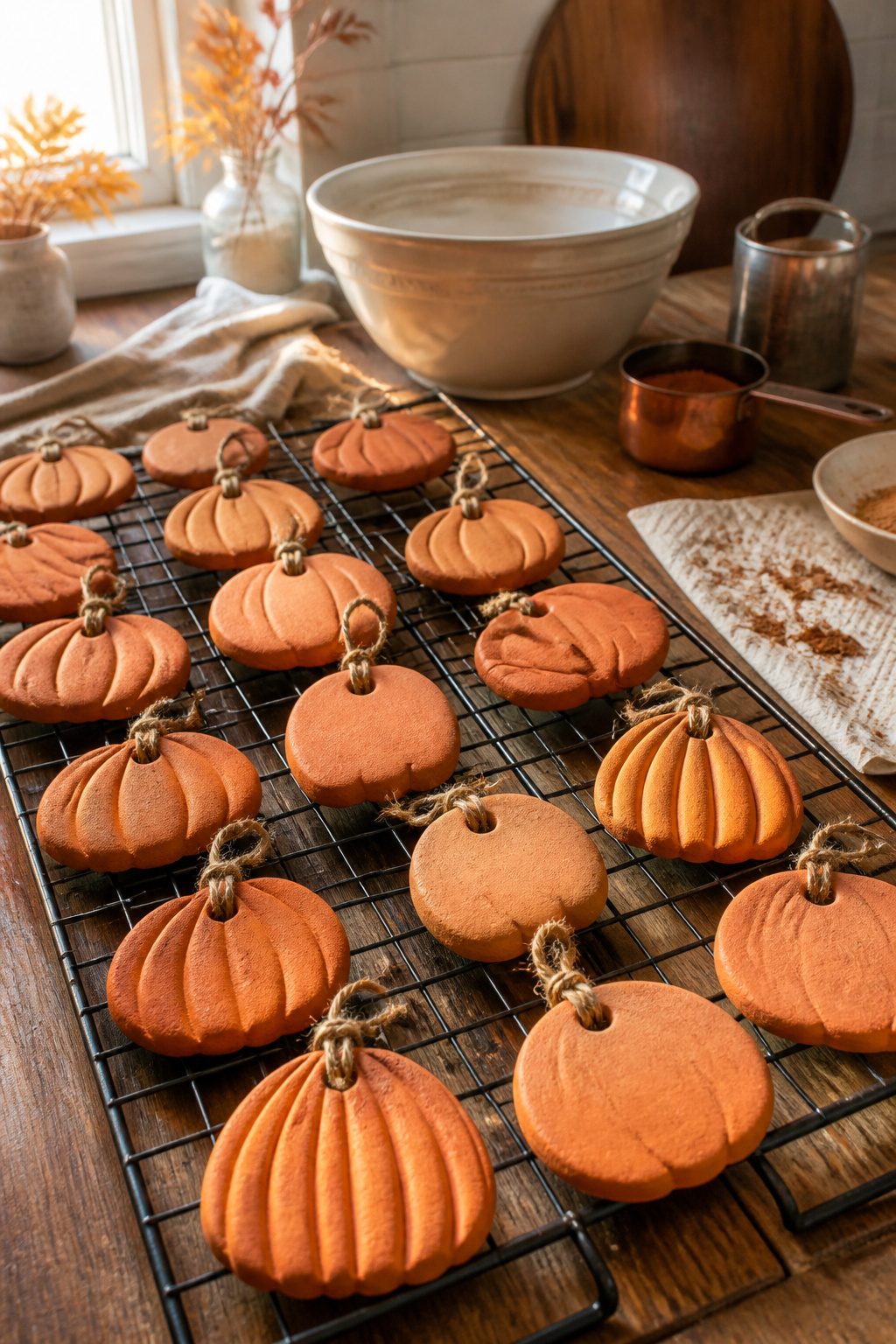 25 Pumpkin Craft Ideas for Fall Decor, Kids, and Adults (2026) 19 A collection of pumpkin spice salt dough ornaments.