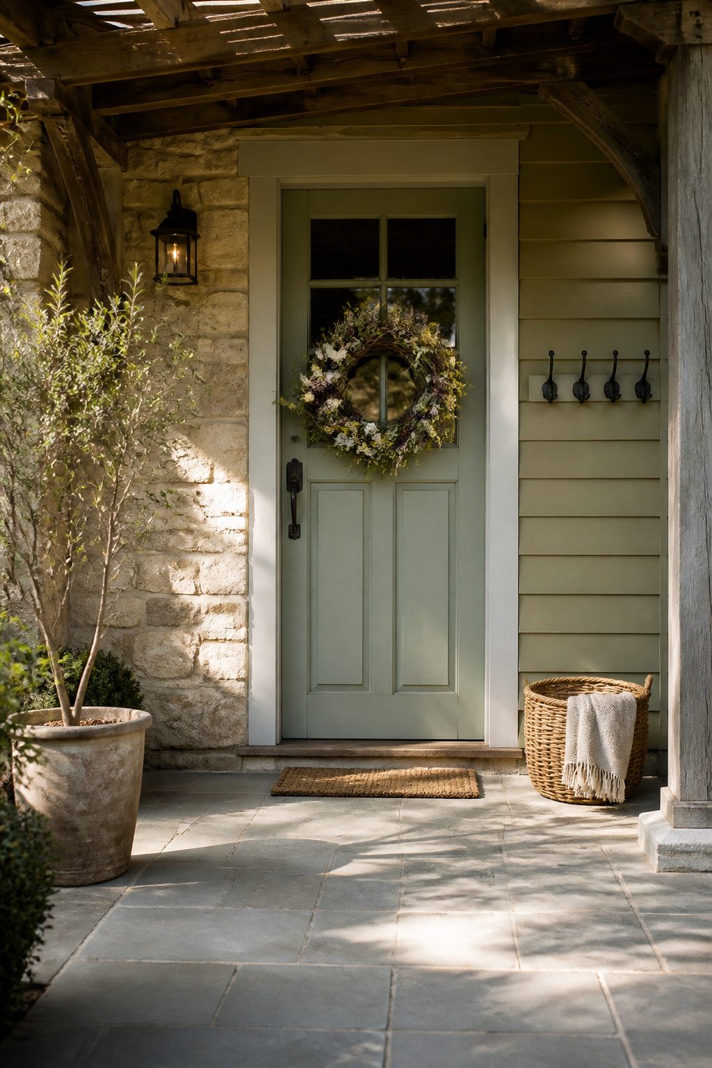 Different ways to hang a wreath on a door.