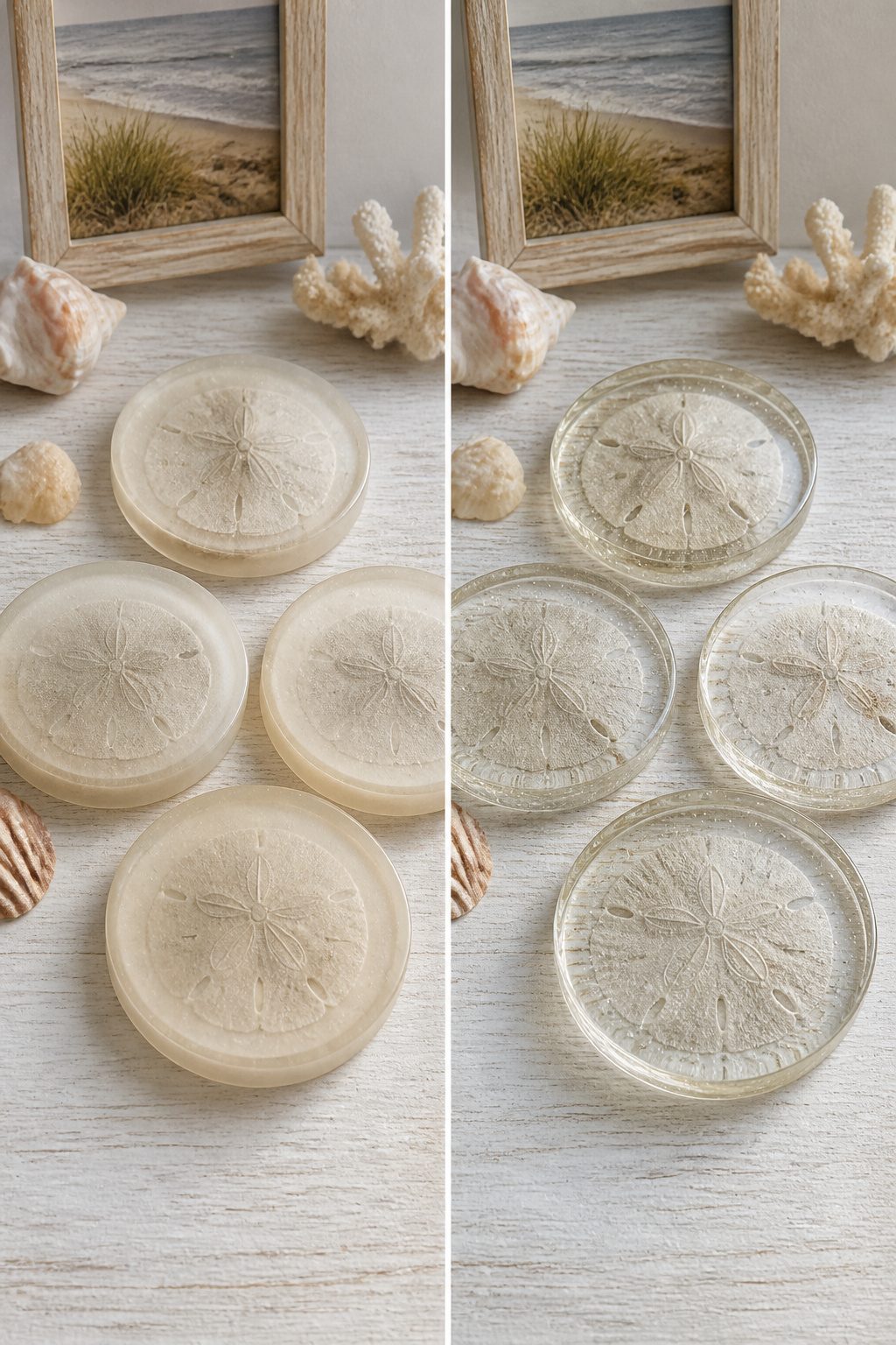 40 Summer Craft Ideas for Adults and Kids to Make in 2026 13 Coasters made from sand dollars embedded in clear epoxy.