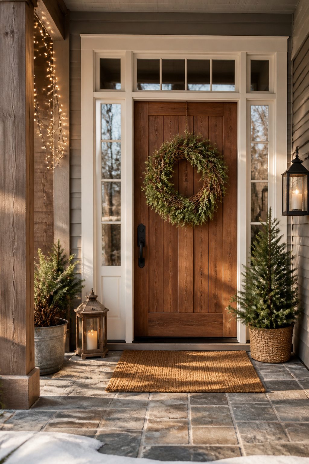 10 Winter Crafts for Adults to Make in 2026 8 A wreath decorated with wrapped scarves and greenery.